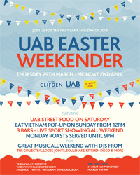 kitchendisco's tweet photo. Sunday, our residents return for the all NEW 'UAB Weekend Parties' over the BH in Brums best beer garden @TheLordClifden 

We'll be on from 2pm alongside Djs from @CollectiveBrum &amp; some pop up grub courtesy of @EatVietnam 

Join in! https://t.co/MzhvrbvM3f