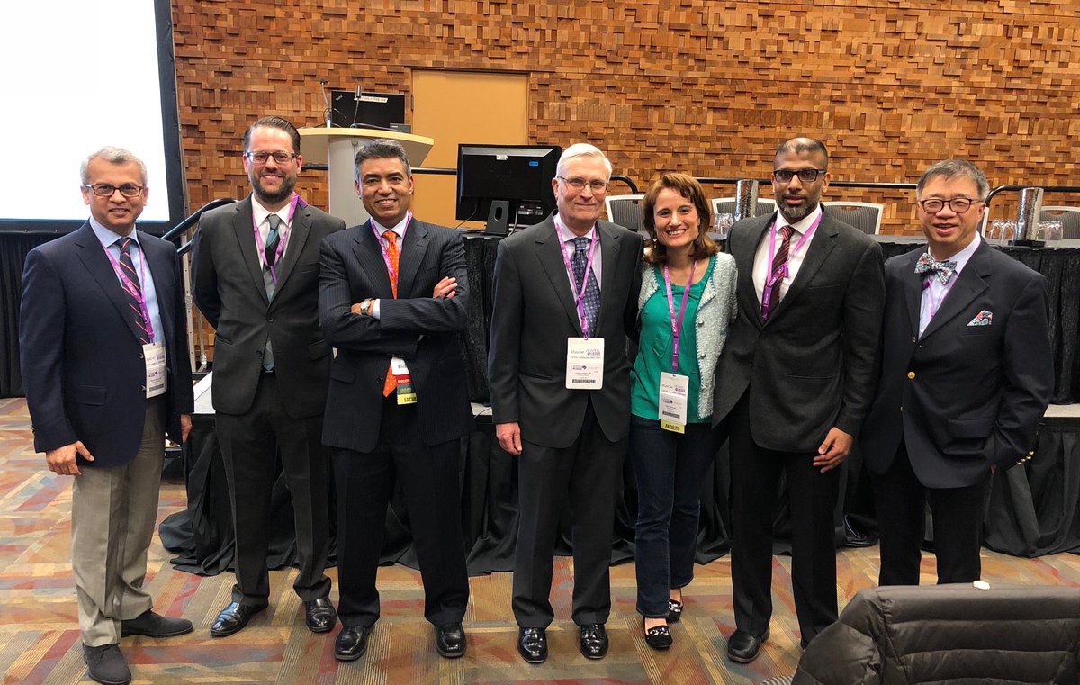 PapSociety's tweet photo. A #TBT to #USCAP2018 with the @PapSociety executive board and speakers of the Annual Scientific Session. 

Left to Right: Drs. @MtSiddi, @ENTpathology, @aakasharmand, Layfield, @DianaEstherossi, Seethala, @DavidChhieng https://t.co/FxIjS9MU25