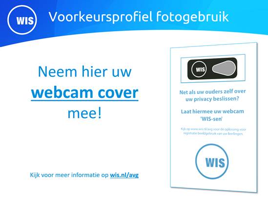 Vandaag is WIS aanwezig op het #VOcongres! Wilt u ook eenvoudig digitaal de toestemming voor o. fotogebruik uitvragen en bijhouden? Kom dan zeker even langs bij stand nummer 9 en neem gelijk onze leuke webcam cover mee! Meer info: wis.nl/avg #avg #schoolcommunicatie