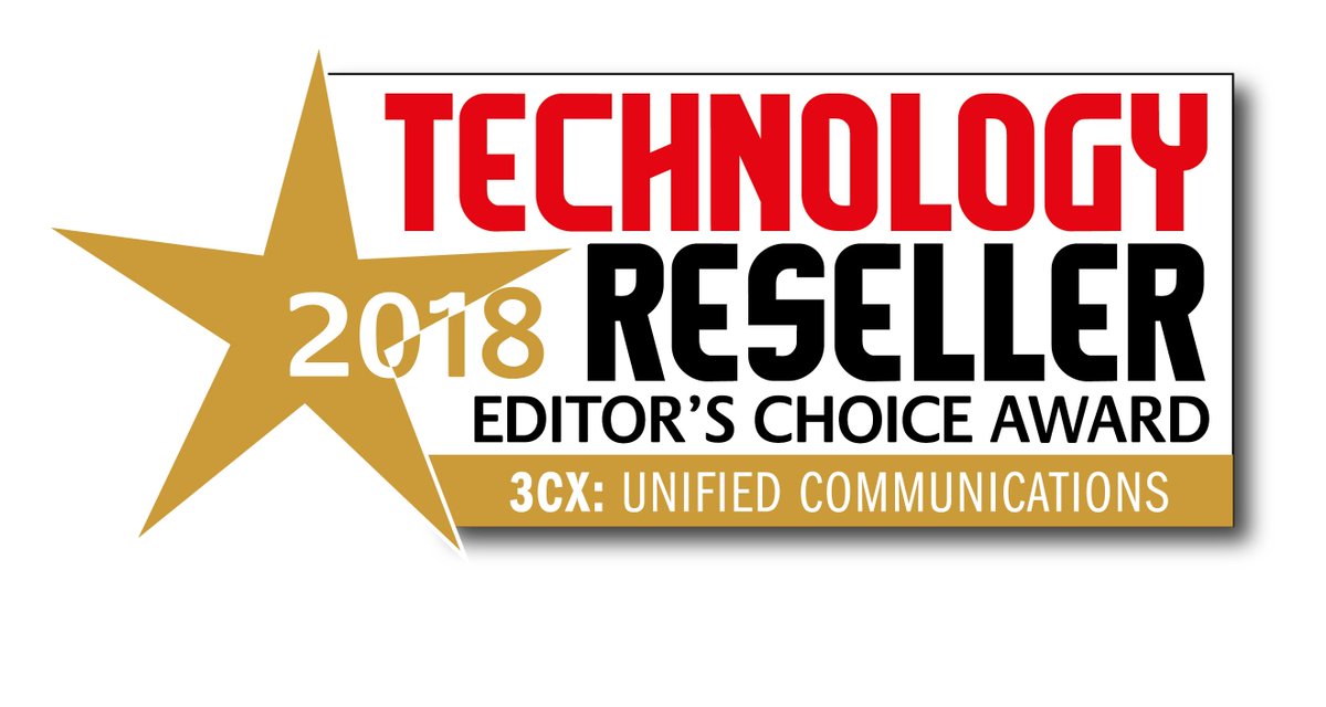 Another award for 3CX: Technology Reseller’s 2018 Editor’s Choice Award. 3CX was awarded for its intuitive, user-friendly design, advanced UC functionality, and strong focus on integrating the latest trends and technologies. bit.ly/2GSVZZj