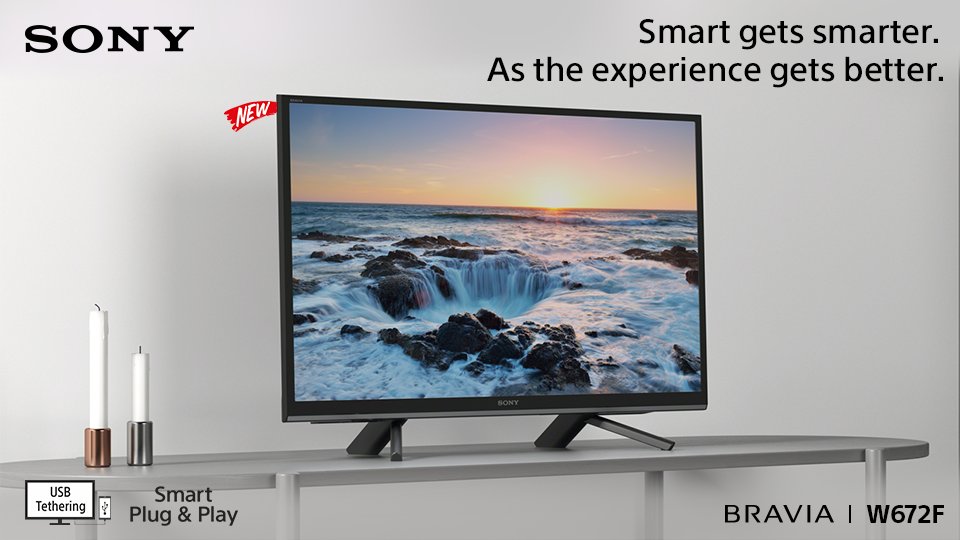 Presenting the #SonyBRAVIA W672F smart TV, that lets you enjoy your smartphone content &amp; online browsing in full HD. 
Know more: goo.gl/huuPoe
