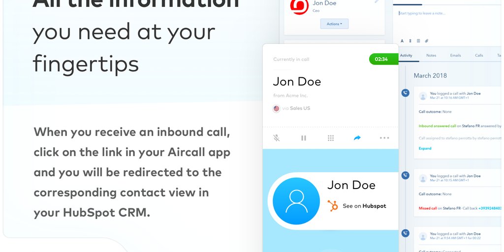 semtazone's tweet photo. Aircall for HubSpot: Bring together your phone interactions on HubSpot https://t.co/wuKB0iDGyl via @crabfisher https://t.co/4vlU58N56G
