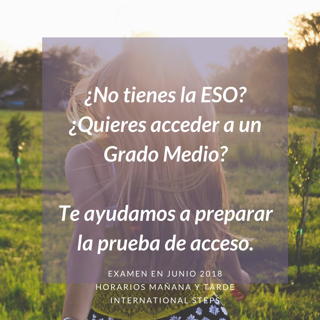 IntlSteps's tweet image. ¿No tienes la ESO?
¿Quieres acceder a un ciclo de Grado Medio?
Te ayudamos a preparar la prueba de acceso.
Es el 18 de junio.
Cursos intensivos mañana o tarde.
#gradomedio #educacionCastellon #jovenesCastellon
