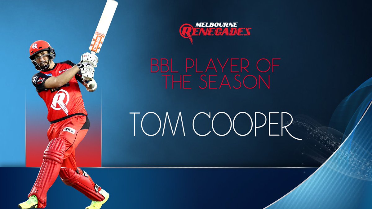 cricketvictoria's tweet photo. The @RenegadesBBL Player of the Season awards go to @tomcooper26 and @AmySatterthwait #GETONRED π΄π΄π΄ #CVStateAwards https://t.co/QlTCbqgrp9