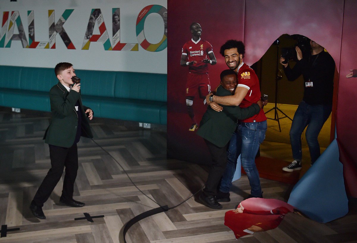 MoSalah's tweet photo. Being able to share these moments with the children was a privilege... the day will live long in the memory... https://t.co/Xhf0KBomfD