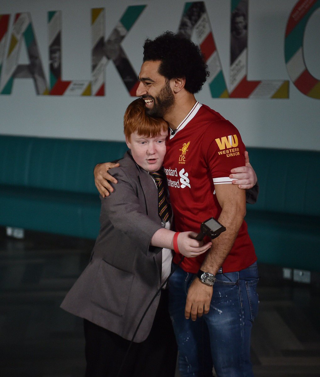 MoSalah's tweet photo. Being able to share these moments with the children was a privilege... the day will live long in the memory... https://t.co/Xhf0KBomfD