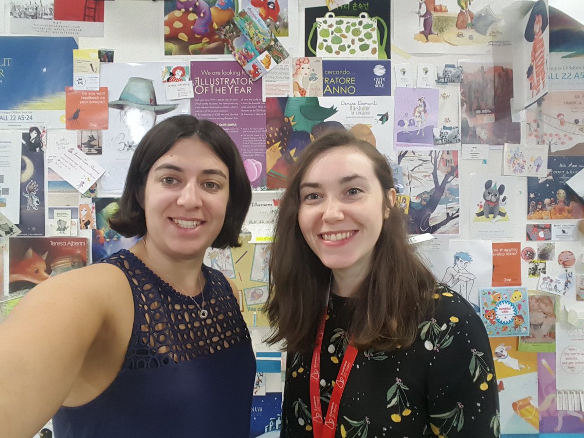 KimaraNye's tweet photo. Last day at Bologna and finally had a chance to peruse the illustrator's wall with @aimeelhayes. It's been an amazing fair! https://t.co/qw7KI2fRsx
