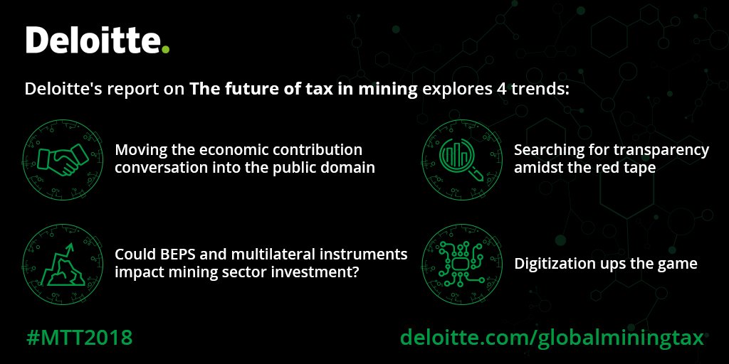 Deloitte's tweet photo. #Mining companies should have public conversations about their economic impact and #regulatorycompliance. #MTT2018 https://t.co/02LpvYmuTL https://t.co/1dX27kjzXI