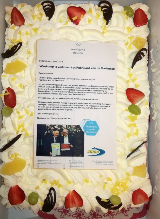 <a href="/WeekampDeuren/">Weekamp Deuren BV</a> Gefeliciteerd met deze mooie titel en bedankt voor de overheerlijke traktatie. Wij eindigen de week goed!! Wordt zeer gewaardeerd! #genieten #doenwe!