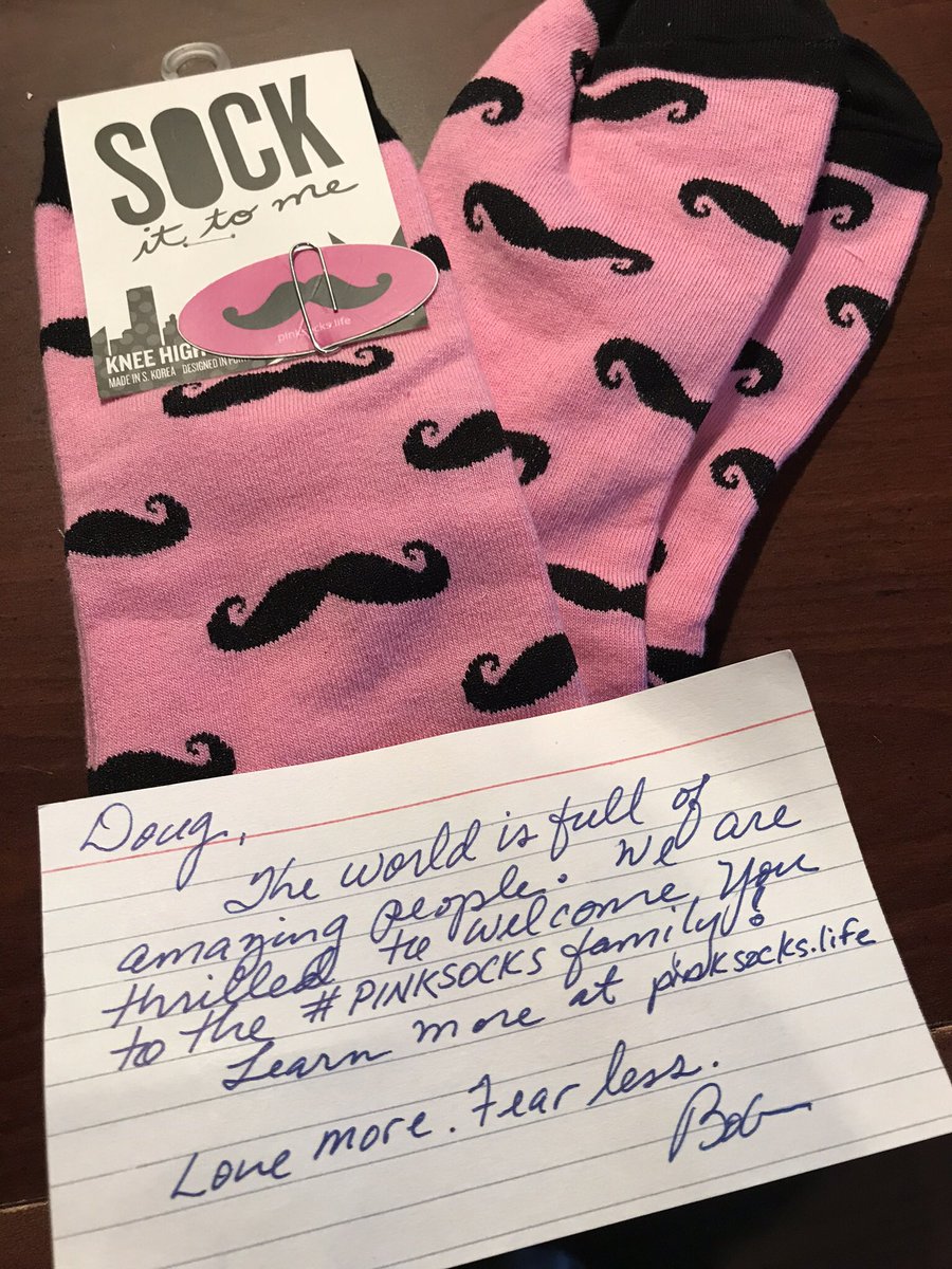 dougetue's tweet photo. #pinksocks #lupusawareness #empathy #pinksocklife https://t.co/8ku8e4tfx7 This is a great movement! Love More, Fear Less. I mustache you about your socks. Well....go ahead and ask. #conversationstarter #gifting #payitforward #NewMemberPost https://t.co/jG3l07QEC1