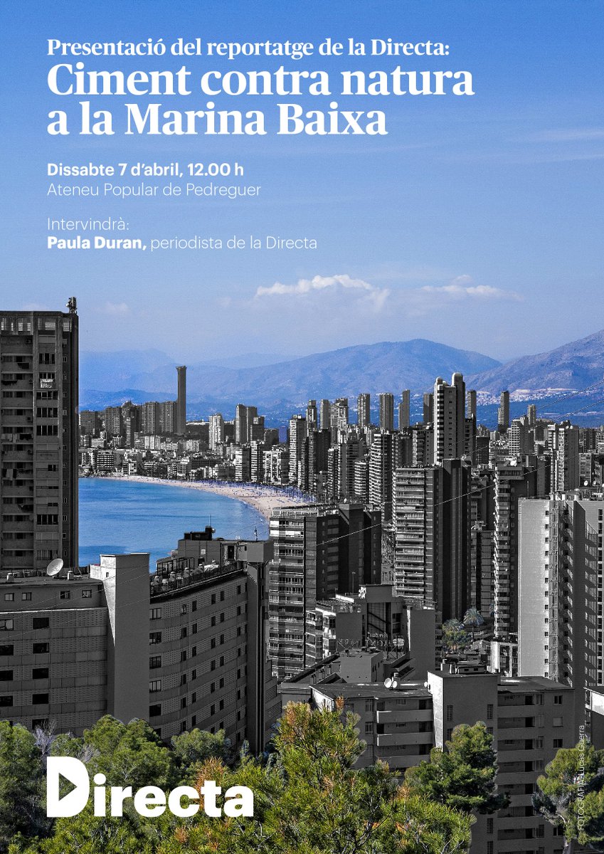 La_Directa's tweet photo. #Presentació | Benidorm és una indústria turística que ha perviscut gràcies a unes tretze famílies com són els Devesa, Zaragoza, Barceló, Amor, Pérez Such o Mayor, entre d’altres.
🗓 7 d'abril a les 12h a l'Ateneu Popular de #Pedreguer
👉 Reportatge publicat a la #Directa448 https://t.co/KcRzexh52w