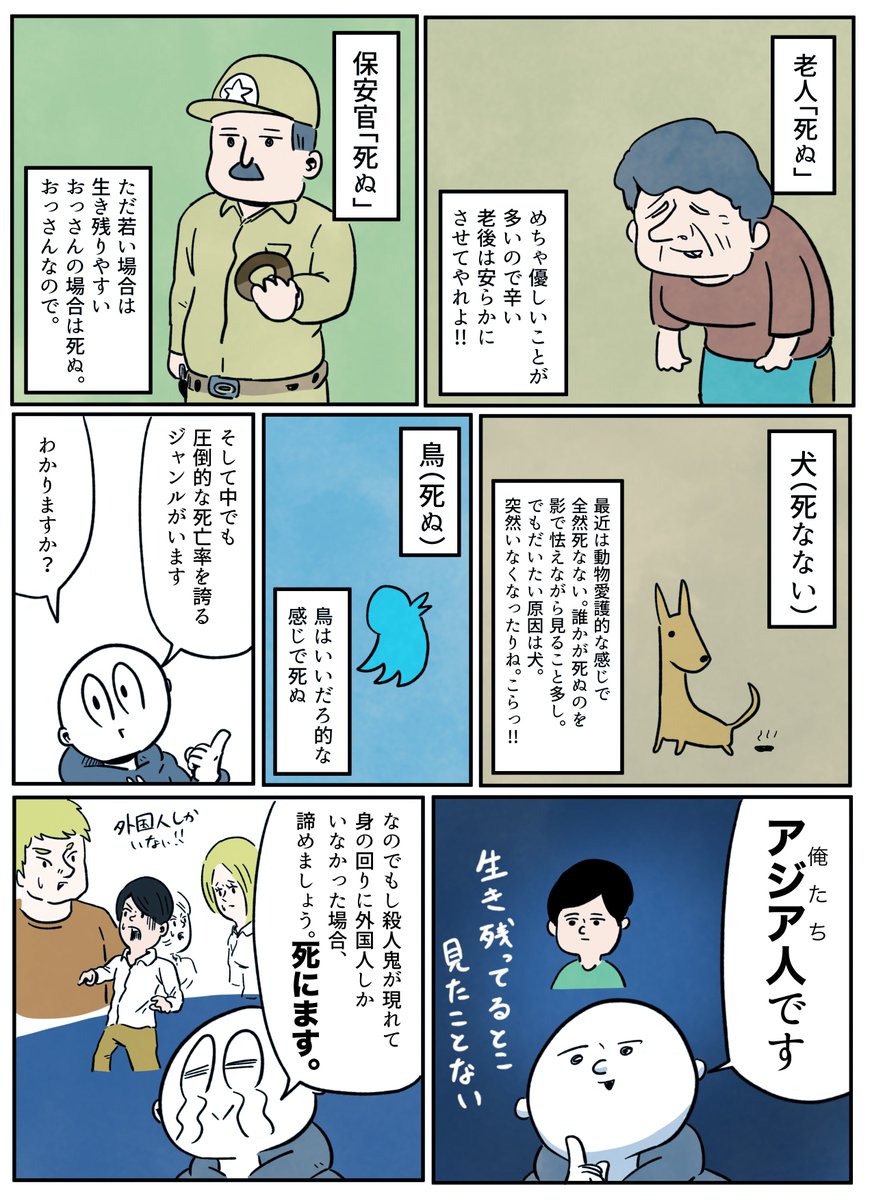 ホラー映画あるある キャラ別死亡率早見表 マンガがすげえわかる Togetter ホラー映画あるある キャラ別死亡率早見表 マンガがすげえわかる Togetter