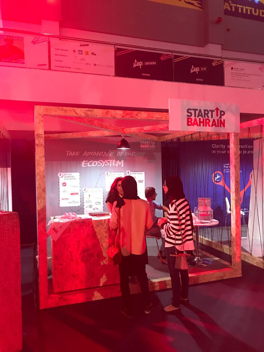 NestIdeas's tweet image. Our team attended the largest tech experiential festival in the Middle East #Step2018 - 4 conferences, more than 250 startups showcasing, and 6000+ attendees over two days - We love @startupbahrain's booth!