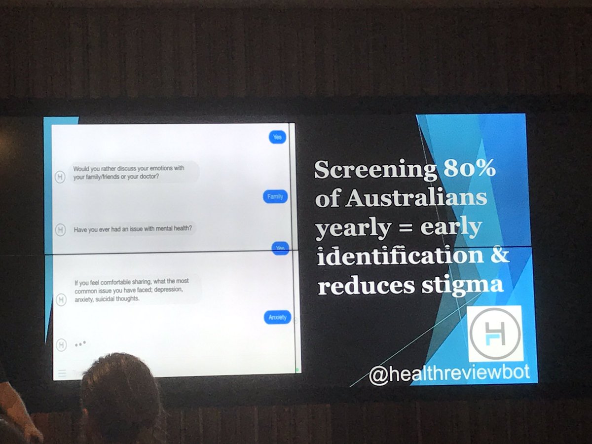 QUTEship's tweet photo. Pitch 5🎤@QUTStarters #Hatch4 @HealthReviewBot provides proactive #mentalhealth screening w chatbot as patients wait 4 #GPs. #Health #startup https://t.co/eIH5upmldg
