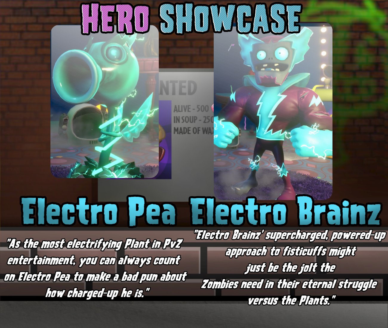 Official PvZ Wiki on X: Hey GW2 players! The new SHOCKING hero showcases  this week are Electro Pea and Electro Brainz! Be sure to try them out if  you don't have them.