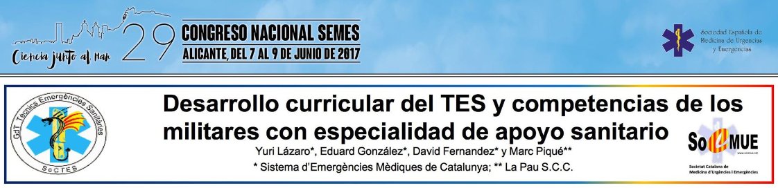 soctescat's tweet photo. Segons un estudi @soctes al 2017, les competències curriculars del #TES s’assimilen en gran mesura a les descrites en la nova legislació per la regulació de l’atenció sanitària del personal militar (RD 203/2017, de 10 de marzo). #SEMES2017 #TESVisible #equipTES. Obrim fil ⬇️ https://t.co/GvdtUDKSEE