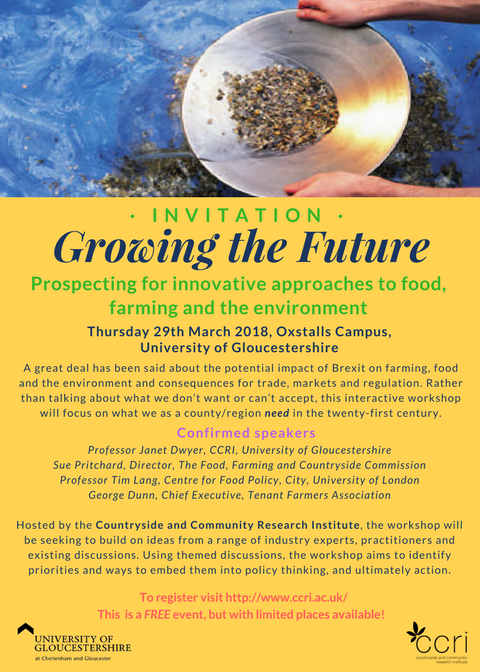 CCRI_UK's tweet photo. Today @CCRI_UK are hosting #CCRI2018 - apposite as it is #1yrArticle50. We are developing an agenda for #Gloucestershire & beyond for #food #farming & the #environment Follow with #CCRI2018 https://t.co/94vCbqSpsI