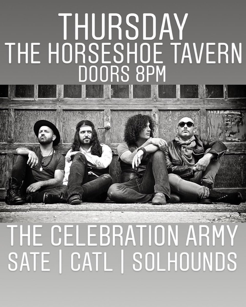 TONIGHT!
<a href="/HorseshoeTavern/">The Horseshoe Tavern</a> 
Doors 8pm | $10
Solhounds - 9pm
CATL - 10pm
SATE - 11pm
The Celebration Army - 12am
RSVP:
facebook.com/events/1590662…
Photo Credit : <a href="/markmaryanovich/">Mark Maryanovich</a> 
#Toronto #yyz #livemusic #concert 
<a href="/solhounds/">SOL Trolls</a> <a href="/c_a_t_l/">catl the band</a> <a href="/stateofSATE/">S A T E</a>