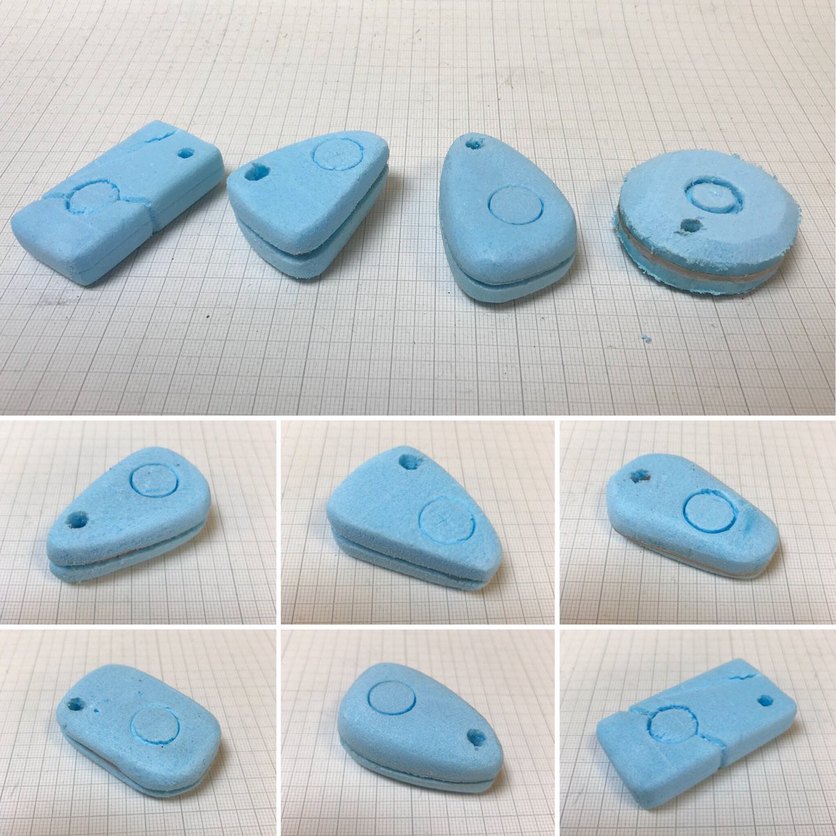 #Yr10 #gcsedesigntechnology great end to the term for this group some fantastic Lesson 2: Blue Foam modelling: Car key fobs #dt #dtchat #bluefoam