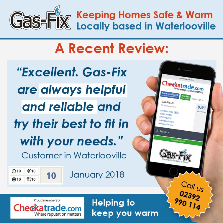 Gas_Fix's tweet image. We love hearing feedback from our customers! Read more on our Facebook facebook.com/pg/gasfixwater… or checkatrade profile checkatrade.com/GasFix. #Review #Checkatrade #Customers #Testimonials