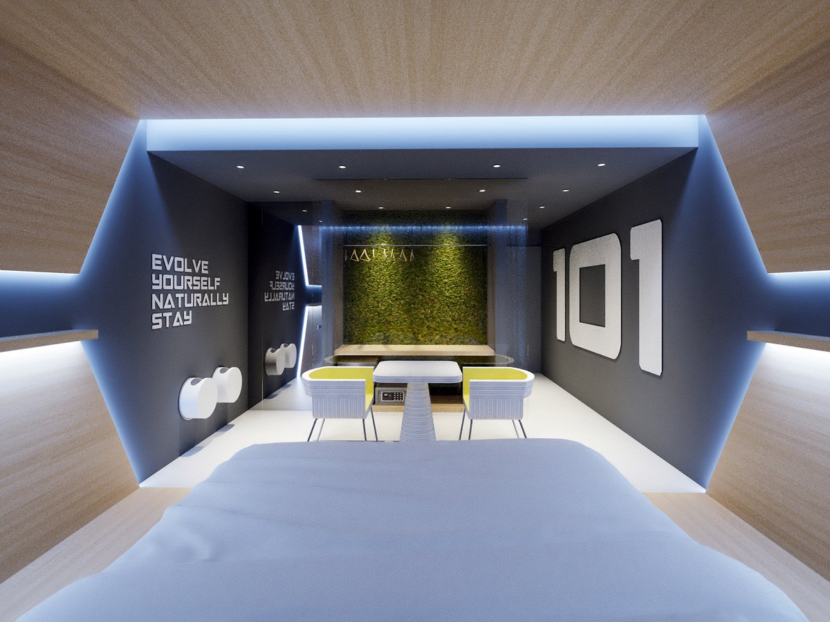 ThinkFutureDesi's tweet photo. Our interior concept for Evolve Hotel Inc #USA #hotelroom #Sharing #Millennials #interiordesign #design #ecology ##cardboard #furniture https://t.co/fTgSHSXfMX https://t.co/M94xG6iUPn