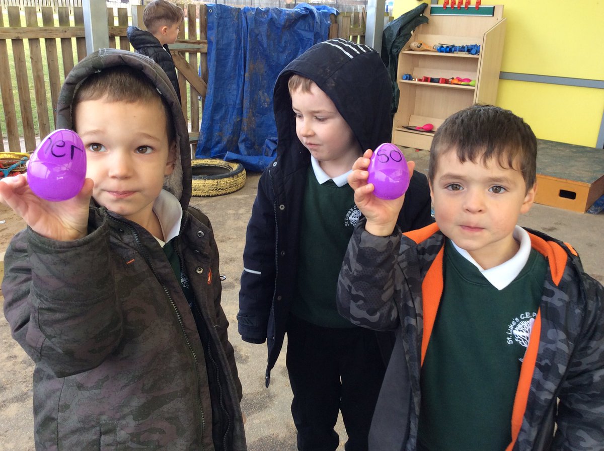 FSStLukes2017's tweet photo. Today we had a tricky word egg hunt in Ladybirds and Hedgehogs-we were very egg-cited!!! 😂 https://t.co/ZHupnY7SGG