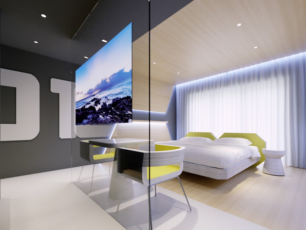 ThinkFutureDesi's tweet photo. Our interior concept for Evolve Hotel Inc #USA #hotelroom #Sharing #Millennials #interiordesign #design #ecology ##cardboard #furniture https://t.co/fTgSHSXfMX https://t.co/M94xG6iUPn