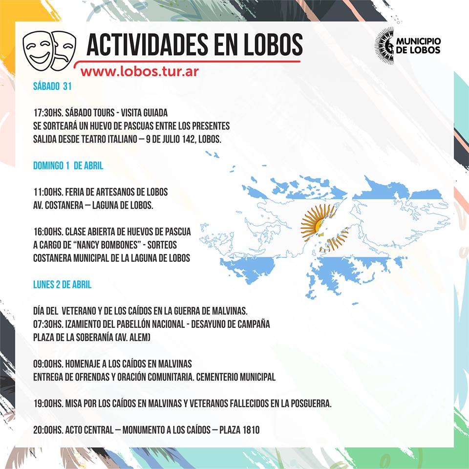 TurismoLobos's tweet photo. #BuenJueves #SemanaSanta2018 en #Lobos #Disfruta de todas las #Actividades que tenemos preparadas para vos! #LobosSosVos #SentiLobos Por cualquier consulta te podes acercar a nuestras oficinas: Lobos: Teatro Cine Italiano 9 de Julio 142. Villa Logüercio: Av Costanera y calle 35. https://t.co/I7v7mcrG7j