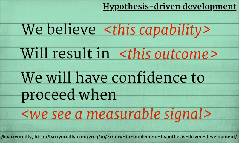 peterjanssenstw's tweet photo. Combining practices such as Hypothesis-Driven Development and Continuous Delivery accelerates experimentation and amplifies validated learning.  - How to implement Hypothesis-Driven Development - thanks @barryoreilly Barry O'Reilly https://t.co/jmph0umIqg https://t.co/o3vMEk2UlS