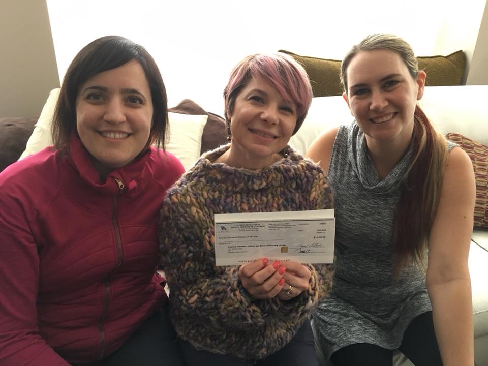 pulsedance2018's tweet photo. Just a little picture of our grant writing team with our cheque from the Ontario Arts Council. Congrats on the award, which will help pay our amazing artists, and thanks to the Ontario Arts Council - Conseil des arts de l'Ontario for their generous support. @ONArtsCouncil https://t.co/bMJjBjxLu9