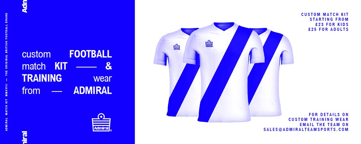 🏐 Custom Football Match Kits 🏐

Full custom match kits starting at just:
💷 £23 for Kids
💷 £25 for Adults Prices ex.VAT

⬇️⬇️⬇️ Email us for more details ⬇️⬇️⬇️
✉️ sales@admiralteamsports.co.uk ✉️

#JoinTheTeam #Admiral #Football