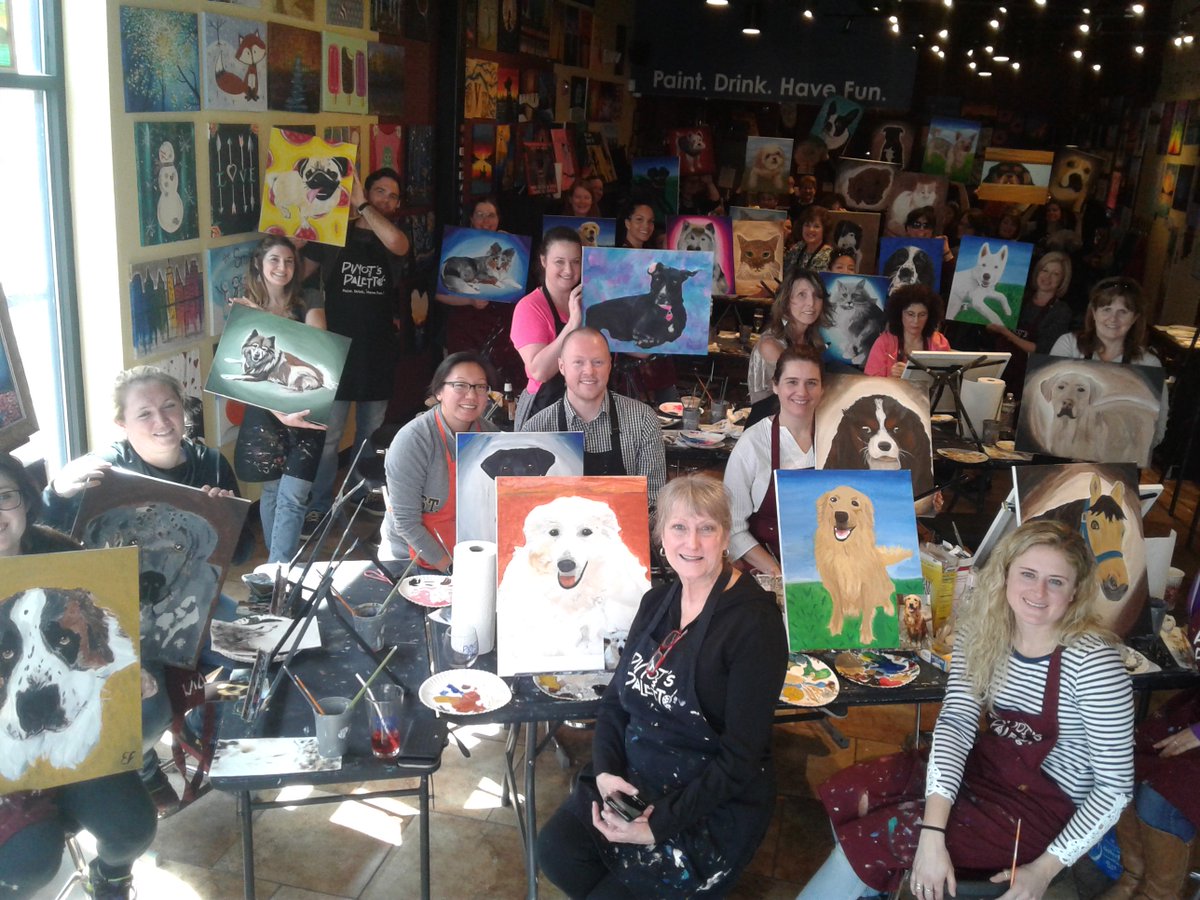 PinotEllicott's tweet photo. #ProjectPet was so much fun last week! Will you join us next time? #paintyourpet #paintandsip #ellicottcity https://t.co/khnE6mhOqQ