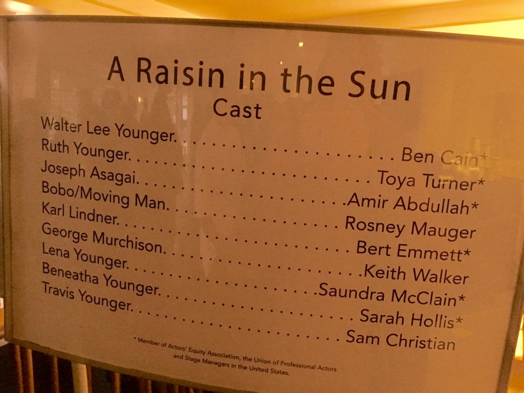 MonicaQuinnAct's tweet photo. Had an amazing night of theater @anoisewithin celebrating #WorldTheaterDay by watching #ARaisinInTheSun &amp; supporting dear friend #BenCain as #WalterLeeYounger https://t.co/V3bj2sNz28
