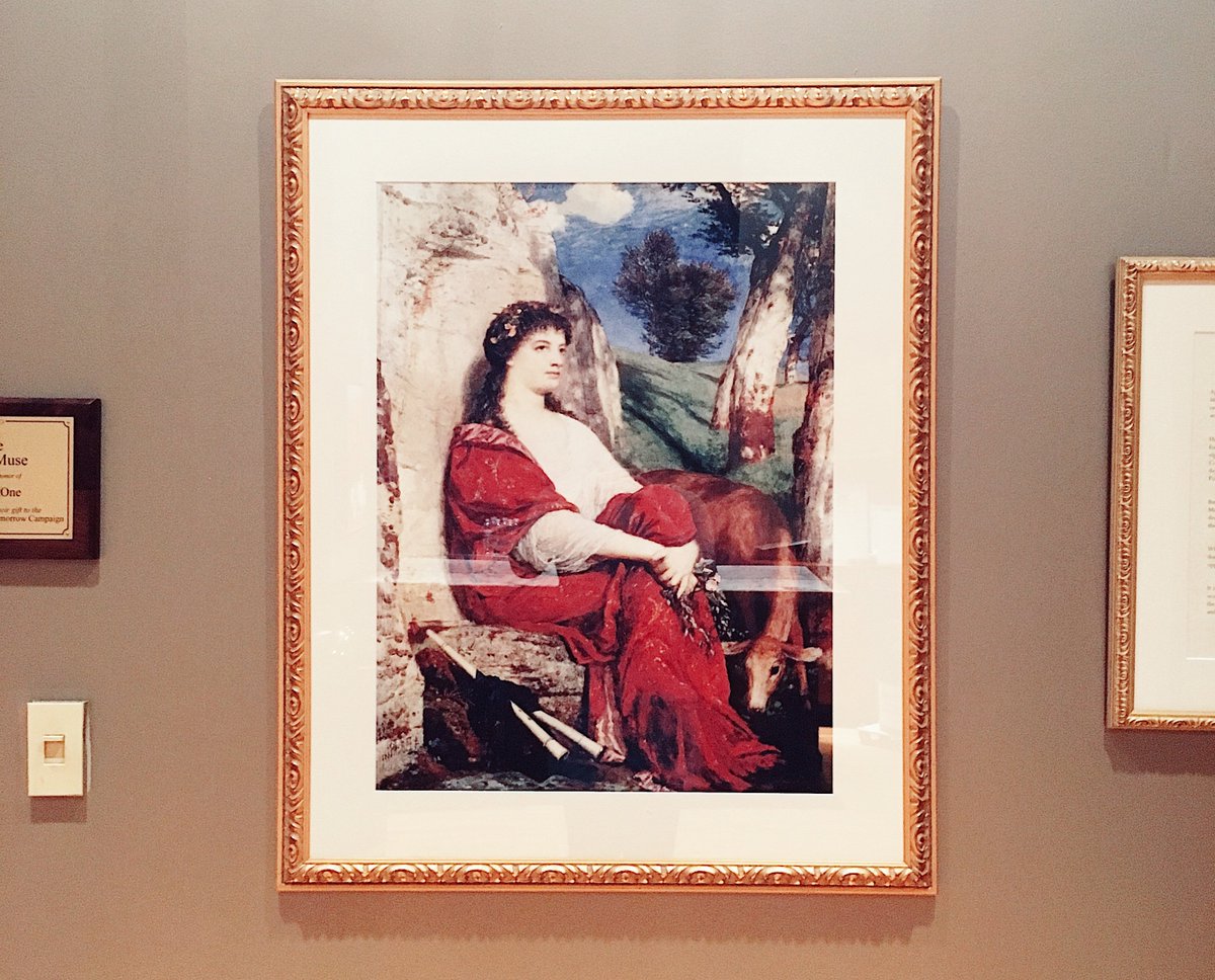 The ninth muse missing from our ceiling is #Euterpe, the muse of music! The artist believed that Euterpe was represented on the stage by the performers. We think she still deserved some recognition though, so we titled our lounge “The Ninth Muse” and hung up this painting of her.