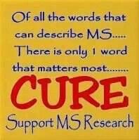 GenaMSwarrior's tweet photo. Of all the words that can describe MS... There is only 1 word that matters most...CURE! 🧡 #SupportMSResearch https://t.co/kbsHgoG8bN