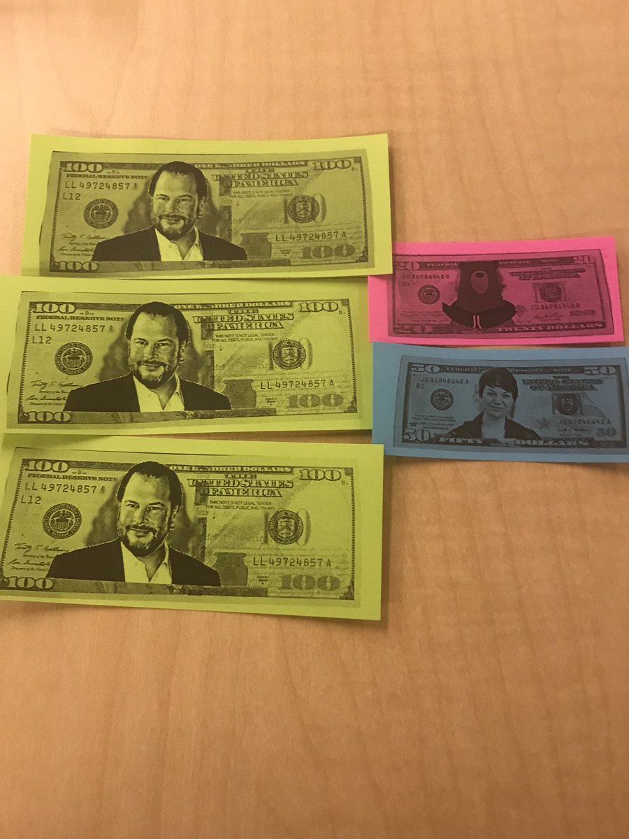 adam17amo's tweet photo. Got some @Benioff bucks and @TheChrisDuarte dollars at the #WWDUG breakfast! #EqualityForAll https://t.co/6DYIld9Yzu