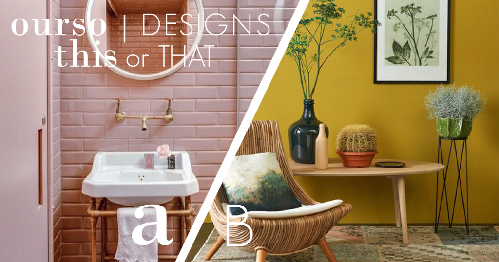 The #debate continues! #millenialpink or #genzyellow? #aorb #thisorthat #interiordesign #onlyonecanwin #colorfull #colorfulinteriors