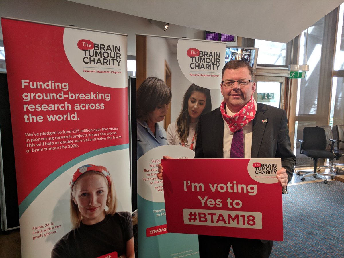 BrainTumourOrg's tweet photo. Great to catch up with @ColinSmythMSP at our event in the Scottish Parliament today for Brain Tumour Awareness Month, thank you for your continued support #BTAM18 https://t.co/7Lnz5NnFNv