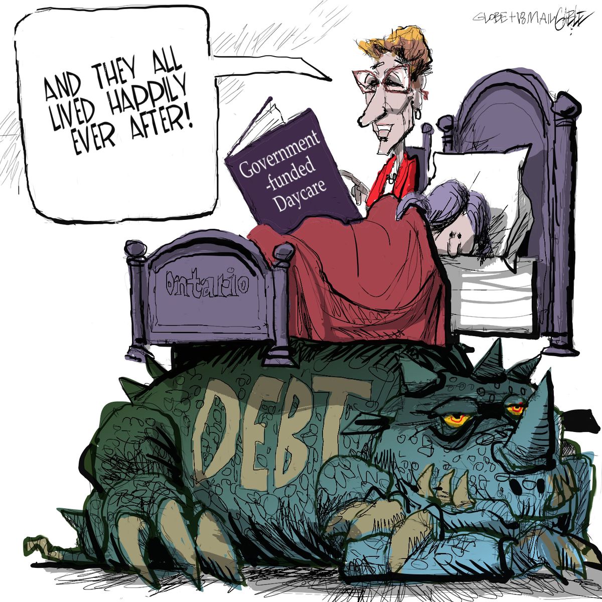 pktories's tweet photo. @globeandmail editorial cartoon by Brian Gable
Speaking of the Wynne Platform...er, Budget... #debtload https://t.co/m4M9KKssYN