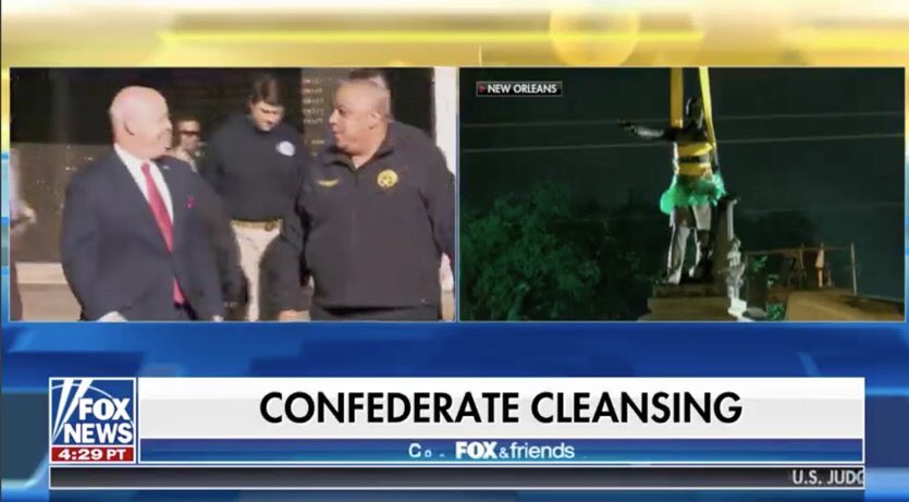YesYoureRacist's tweet photo. You say that like it’s a bad thing, @foxandfriends... did y’all complain when they took down statues of Hitler or Stalin? https://t.co/476o4e5iSB