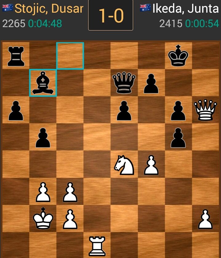 ChessTipsCom's tweet image. A known pattern in this easy #chess tactic from the #O2C #Doeberl Cup. White to play and win.