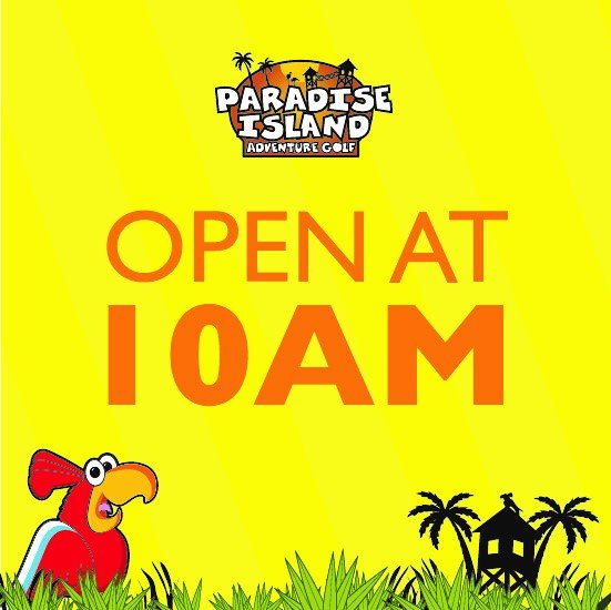 PiagGlasgow's tweet photo. Schools are nearly out for Easter. We will be open at 10 am from tomorrow right through till Sunday 15th April. That's 2 hours more Adventure Golf per day!!!! #Easter #GoodFriday #Minigolf #IntuBraehead https://t.co/FlZhs1UxPQ