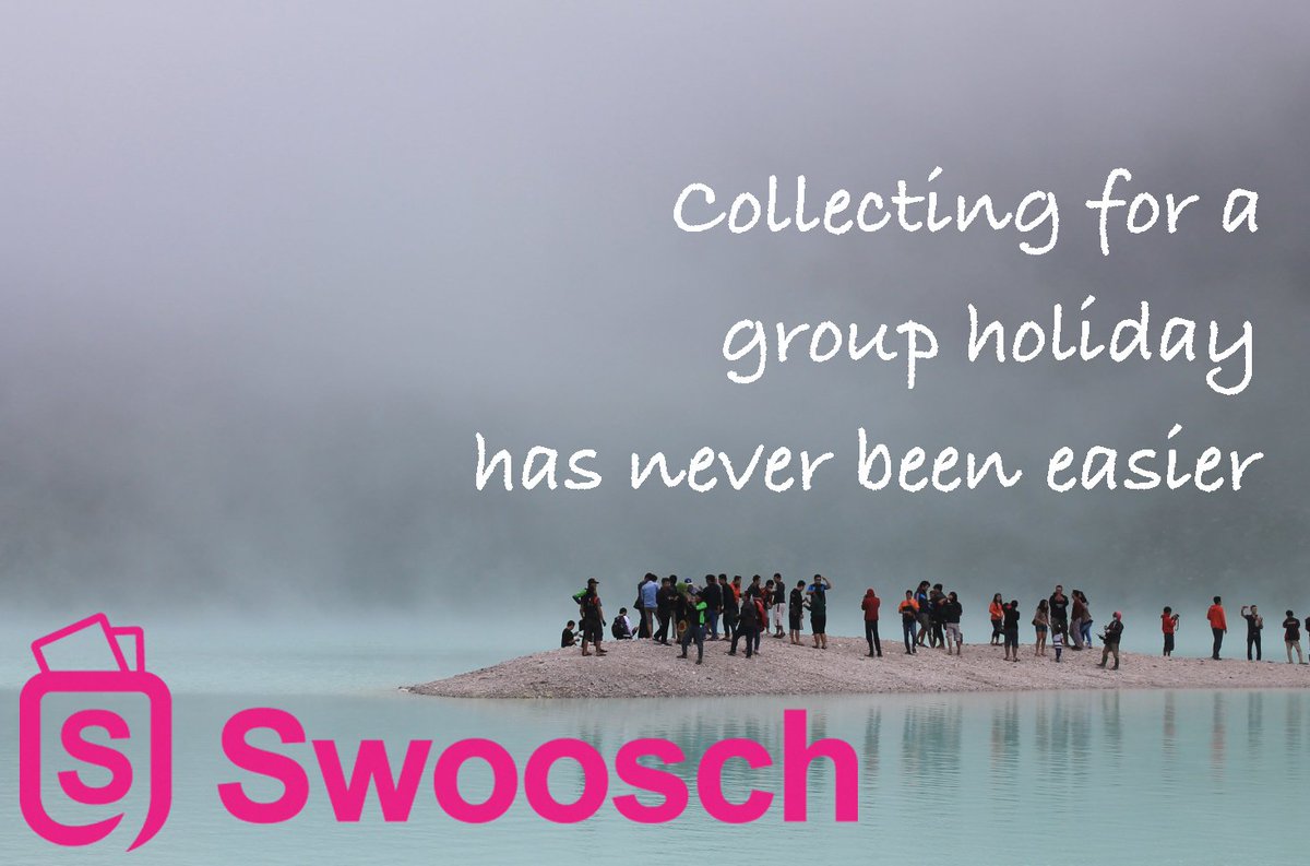 Collecting for a group holiday has never been easier than with <a href="/Swoosch_it/">Swoosch</a> Start your pot and share with friends to start collecting for your next holiday! #GroupHoliday #Holidays #Vacation #CollectMoney #Save
