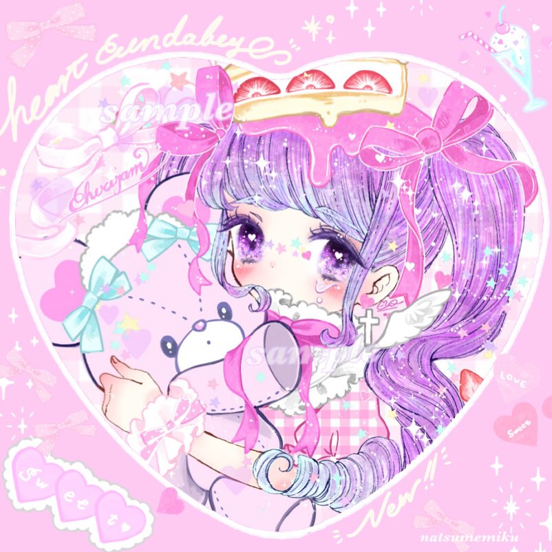 「?くまちゃん缶バッチ?
くまちゃんとおんなのこの缶バッチ?
ハートと丸の2展開で」|なつめみく♡Natsume Mikuのイラスト