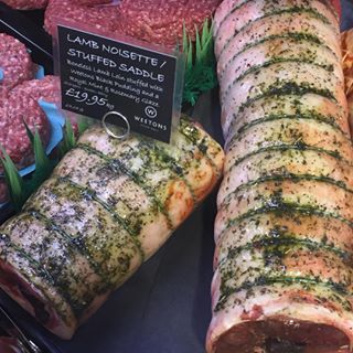 Weetons's tweet photo. Fabulous local Yorkshire stuffed saddle of lamb available with a choice of stuffings. Perfect for Sunday roast, easy to carve and serve. Also available as part of our Easter Offer with @ramusforfish scallops in shells. #easterentertaining #yorkshire #local https://t.co/SzsvJpmUPP