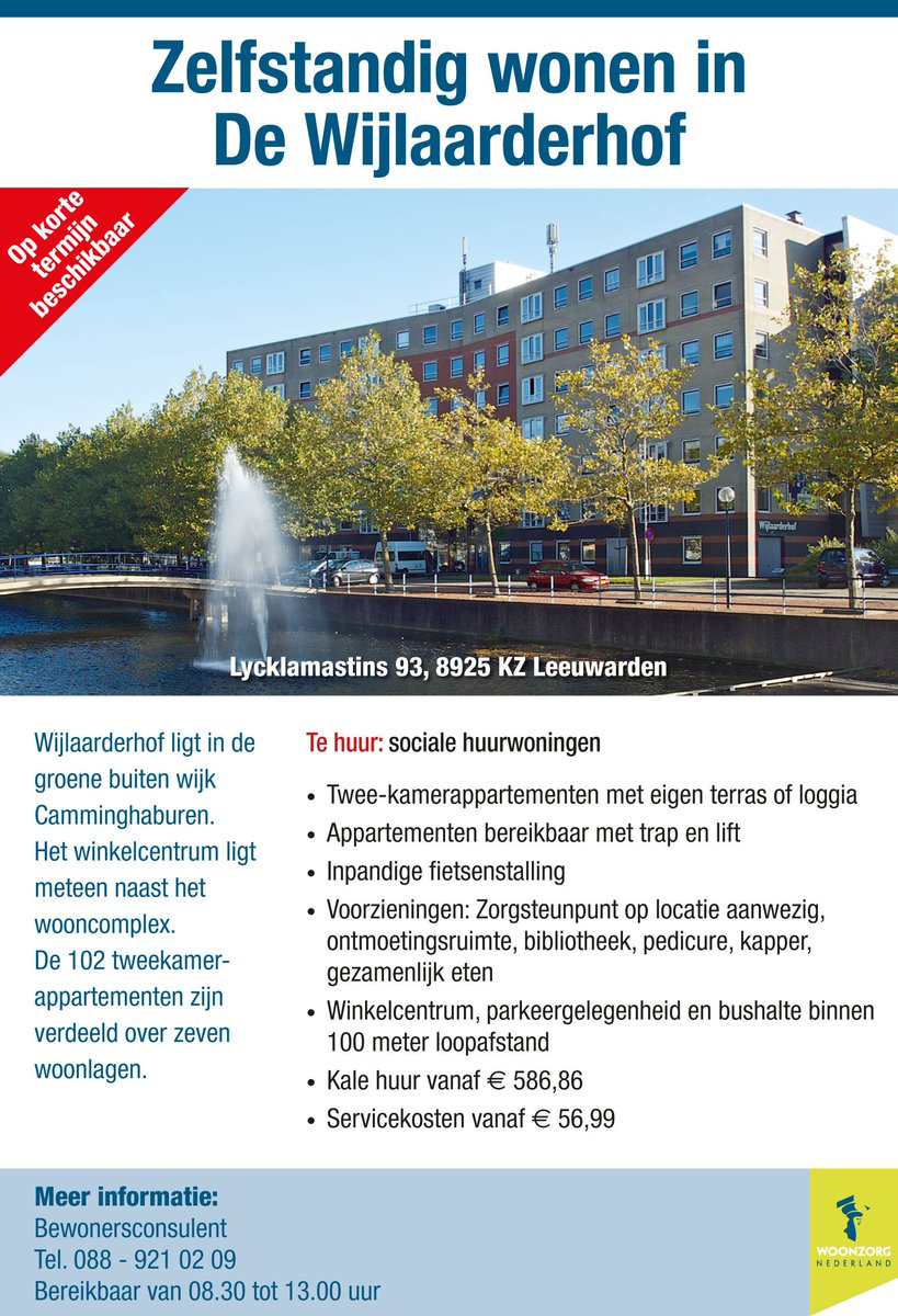 Te huur: sociale huurwoning #appartement #Leeuwarden #Camminghaburen #Ljouwert #huurwoning #huren #tehuur #seniorenwoning Meer info: goo.gl/KbMR1T