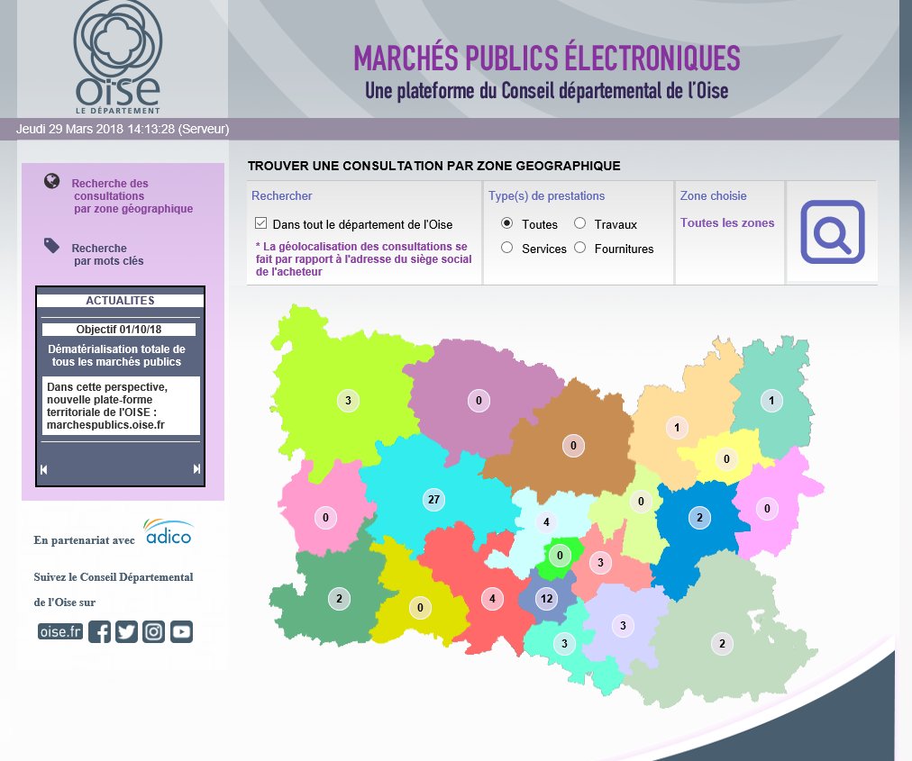 EmmanuelViv's tweet photo. 63 #marchespublics en ligne sur l'agrégateur https://t.co/ogdikYxQ20 Une réalisation de @CD_oise et @Adico60 pour faciliter la #dematerialisation pour les #tpe #pme #entrerpise et les #collterr #enfinduconcret https://t.co/mMAshNELyj