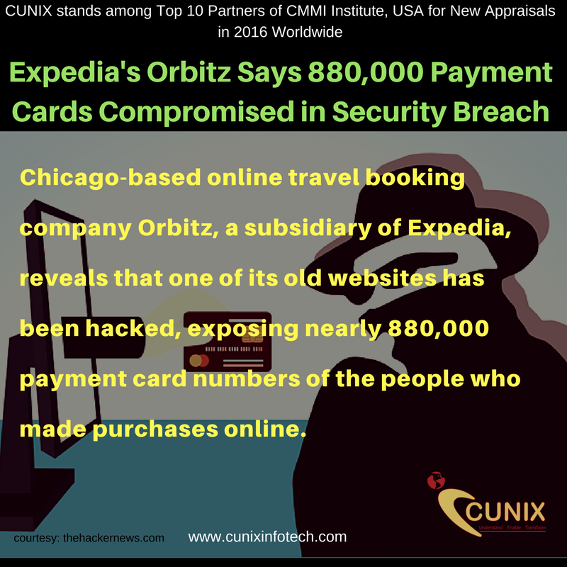 CUNIX_India's tweet photo. Expedia's Orbitz Says 880,000 Payment Cards Compromised in Security Breach. For more updates follow: https://t.co/diAEcriXEe #PCISecurity @payments_source #payments #Cards #Industry #DataSecurity @IT_securitynews @pyxsoft #amaya @ITCompliance #datasecurity, #PCI #HIPAA https://t.co/9NgUFsLFpQ