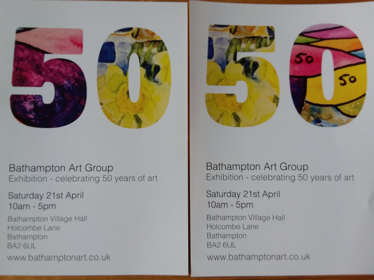 Look out for the lovely posters about our 50th anniversary art exhibition on 21st April!