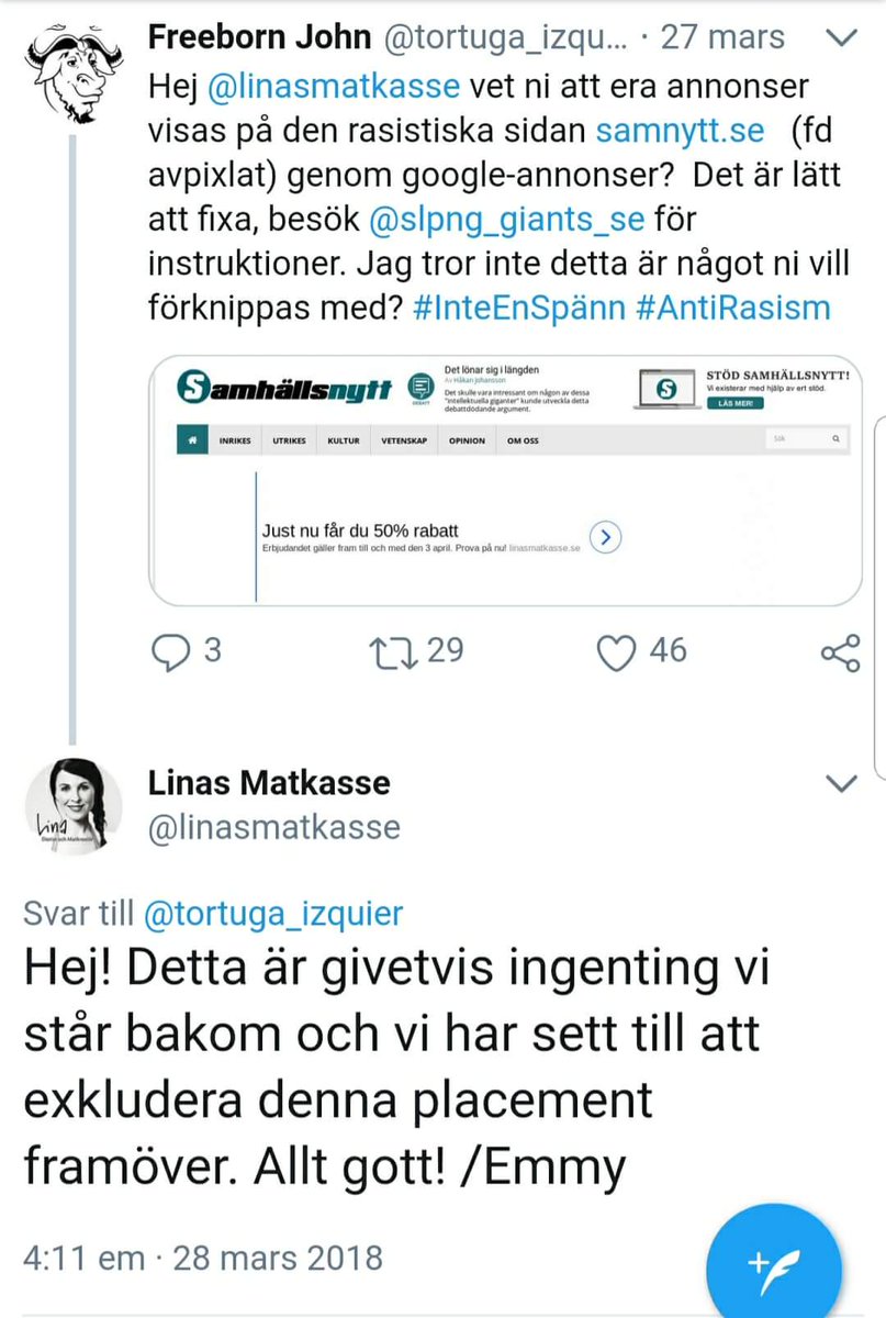 sjunnedotcom's tweet photo. Avboka @linasmatkasse https://t.co/D8zCoVV1fT